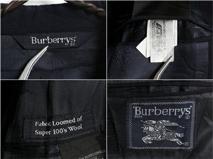 90s USA製 BURBERRYS PRORSUM ダブルブレスト テーラード ジャケット メンズ L 程 オールド バーバリー プローサム ブレザー 紺ブレ ウール