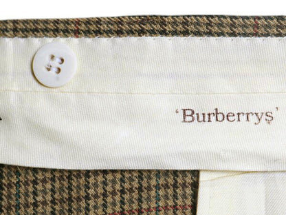 80s バーバリー スラックス パンツ メンズ 実寸 41 32 / ヴィンテージ BURBERRYS ウール ツータック ストレート チェック TALON 裾ダブル