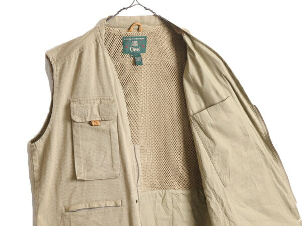 90s オービス フィッシング ベスト メンズ XL 90年代 オールド 旧タグ ORVIS アウトドア 重ね着 サファリ ハンティング 前開き 多ポケット