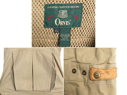 90s オービス フィッシング ベスト メンズ XL 90年代 オールド 旧タグ ORVIS アウトドア 重ね着 サファリ ハンティング 前開き 多ポケット