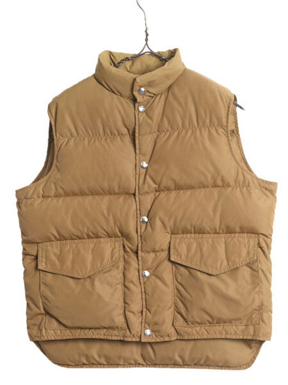 70s ウールリッチ ナイロン ダウン ベスト キッズ L メンズ S 程/ 70年代 Woolrich ヴィンテージ 白タグ アウトドア 重ね着 ポケット付き