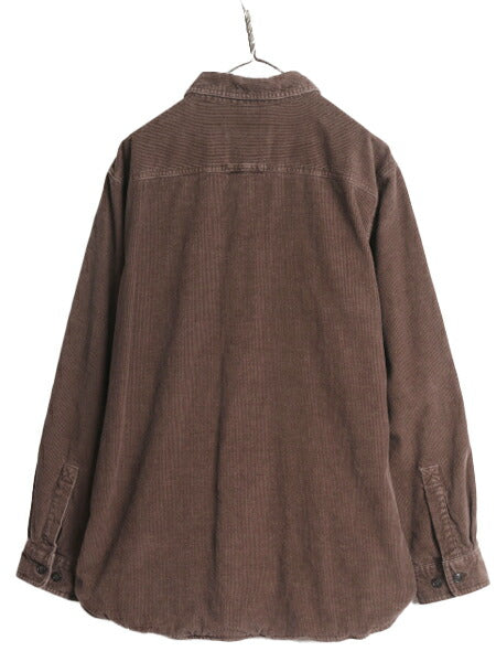 00s エルエルビーン コーデユロイ 長袖 シャツ メンズ L 00年代 オールド LLBEAN アウトドア 長袖シャツ チェック ライナー付き ジャケット