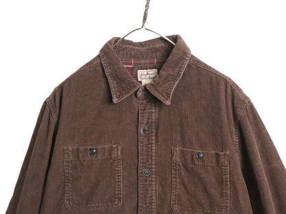 00s エルエルビーン コーデユロイ 長袖 シャツ メンズ L 00年代 オールド LLBEAN アウトドア 長袖シャツ チェック ライナー付き ジャケット