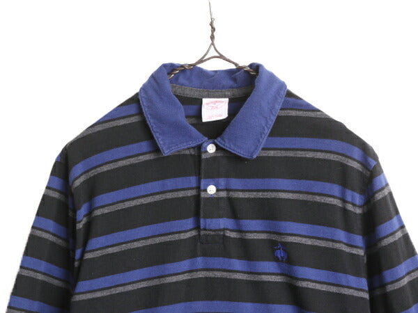 ブルックスブラザーズ ボーダー 長袖 ポロシャツ メンズ M / BROOKS BROTHERS 346 長袖シャツ コットン ワンポイント ボックス カットソー