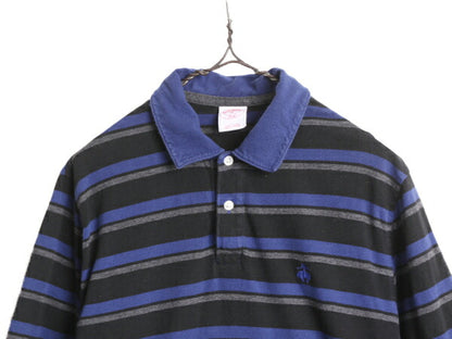 ブルックスブラザーズ ボーダー 長袖 ポロシャツ メンズ M / BROOKS BROTHERS 346 長袖シャツ コットン ワンポイント ボックス カットソー