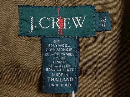 90s J CREW テーラード ジャケット メンズ XL 古着 旧タグ オールド 巨人タグ ジェイクルー ブレザー ウール モヘア 大きいサイズ オリーブ