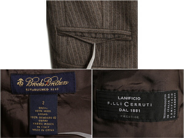 デッドストック ブルックスブラザーズ ウール テーラード ジャケット レディース XS 程 Brooks Brothers ブレザー ストライプ マルチカラー