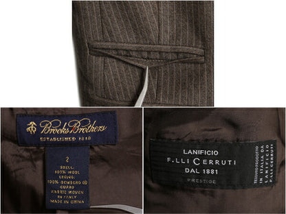 デッドストック ブルックスブラザーズ ウール テーラード ジャケット レディース XS 程 Brooks Brothers ブレザー ストライプ マルチカラー