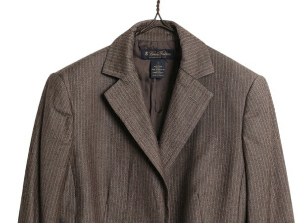 デッドストック ブルックスブラザーズ ウール テーラード ジャケット レディース XS 程 Brooks Brothers ブレザー ストライプ マルチカラー