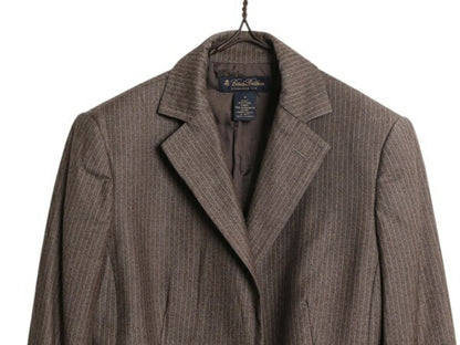 デッドストック ブルックスブラザーズ ウール テーラード ジャケット レディース XS 程 Brooks Brothers ブレザー ストライプ マルチカラー