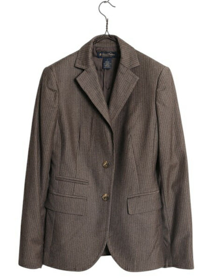 デッドストック ブルックスブラザーズ ウール テーラード ジャケット レディース XS 程 Brooks Brothers ブレザー ストライプ マルチカラー