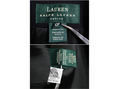 90s USA製 LAUREN ラルフローレン テーラード ジャケット レディース M 程/ 古着 オールド ブレザー ポロ 紺ブレ 金ボタン クレスト 濃紺