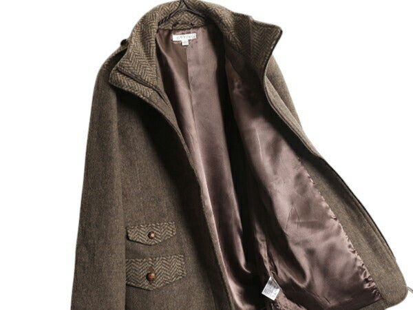 デッドストック 00s オービス フルジップ フィールド ジャケット レディース XS オールド ORVIS ハイネック ブルゾン 本革 エルボーパッチ