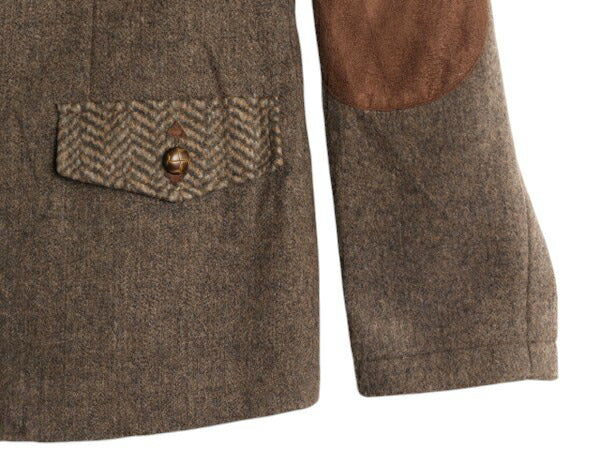 デッドストック 00s オービス フルジップ フィールド ジャケット レディース XS オールド ORVIS ハイネック ブルゾン 本革 エルボーパッチ