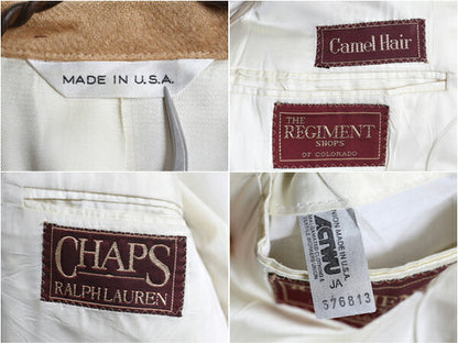 90s USA製 チャップス ラルフローレン テーラード ジャケット メンズ L 程/ 古着 90年代 オールド CHAPS ポロ キャメル ヘアー ブレザー 茶