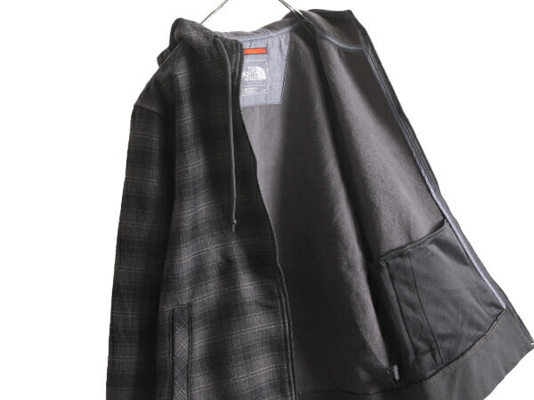 US企画 ノースフェイス アウトバウンド フルジップ フーディ メンズ L The North face アウトドア フリース パーカー ジャケット チェック