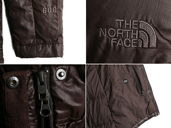 US企画 ノースフェイス ダウン ハーフ コート レディース L 古着 The North Face アウトドア ジャケット 600フィル キルティング ブラウン
