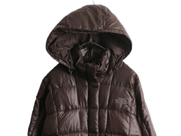US企画 ノースフェイス ダウン ハーフ コート レディース L 古着 The North Face アウトドア ジャケット 600フィル キルティング ブラウン