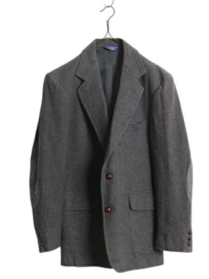 90s USA製 ペンドルトン ツイード テーラード ジャケット メンズ M 程/ オールド PENDLETON ブレザー ウール 本革 レザー エルボーパッチ