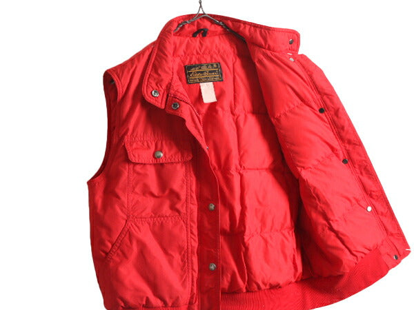 80s エディーバウアー ナイロン ダウン ベスト レディース M 程/ 80年代 ヴィンテージ Eddie Bauer アウトドア 重ね着 前開き フルジップ