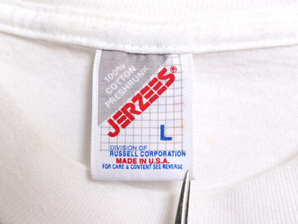 80s 90s USA製 メッセージ イラスト プリント 半袖 Tシャツ メンズ L 80年代 90年代 オールド ヴィンテージ 半袖Tシャツ ヘビーウェイト 白