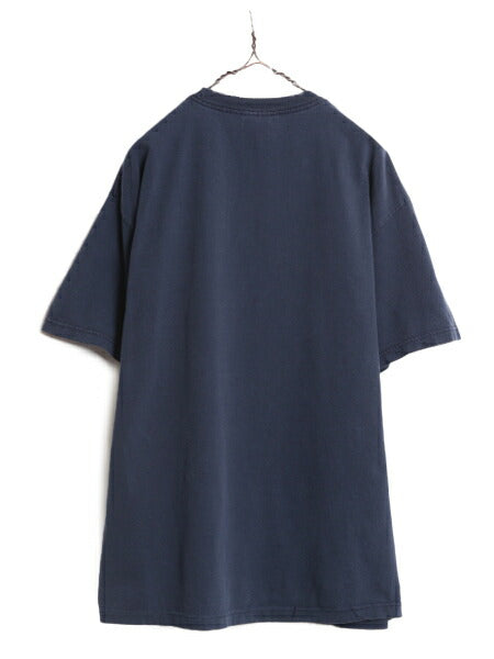 00s USA製 ジョーク メッセージ プリント 半袖 Tシャツ メンズ XL 古着 00年代 オールド ヘビーウェイト 大きいサイズ プリントT ネイビー