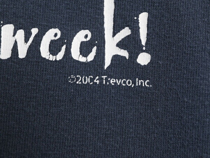 00s USA製 ジョーク メッセージ プリント 半袖 Tシャツ メンズ XL 古着 00年代 オールド ヘビーウェイト 大きいサイズ プリントT ネイビー