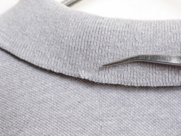 80s USA製 ラコステ 鹿の子 半袖 ポロシャツ メンズ L / 古着 80年代 ヴィンテージ LACOSTE 半袖シャツ ワンポイント ワニ刺繍 コットン 灰