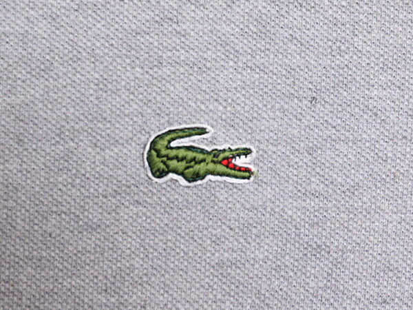 80s USA製 ラコステ 鹿の子 半袖 ポロシャツ メンズ L / 古着 80年代 ヴィンテージ LACOSTE 半袖シャツ ワンポイント ワニ刺繍 コットン 灰