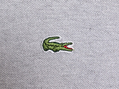 80s USA製 ラコステ 鹿の子 半袖 ポロシャツ メンズ L / 古着 80年代 ヴィンテージ LACOSTE 半袖シャツ ワンポイント ワニ刺繍 コットン 灰