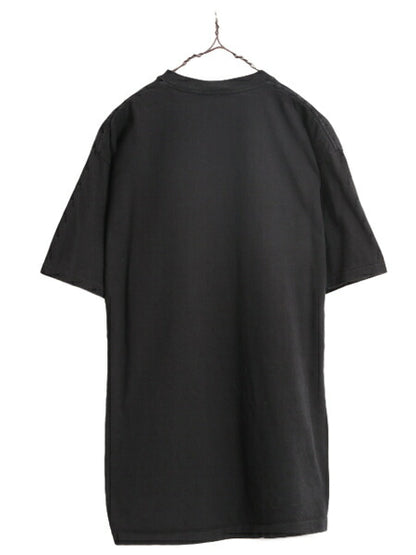 90s USA製 企業 ロゴ プリント 半袖 Tシャツ メンズ XL 古着 ヘビーウェイト シングルステッチ グラフィック アート 大きいサイズ ブラック