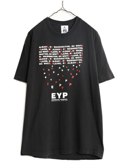90s USA製 企業 ロゴ プリント 半袖 Tシャツ メンズ XL 古着 ヘビーウェイト シングルステッチ グラフィック アート 大きいサイズ ブラック