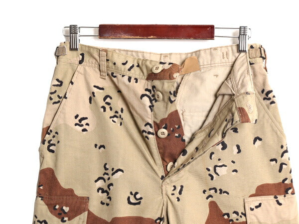 90s 91年製 US ARMY 米軍実物 デザート カモ BDU ミリタリー パンツ SMALL X-LONG 古着 90年代 ミリタリー 6C チョコチップ アーミー 迷彩