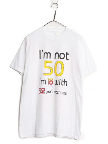 80s ジョーク メッセージ プリント 半袖 Tシャツ メンズ XL 程/ 古着 80年代 ヴィンテージ 大きいサイズ シングルステッチ グラフィック 白