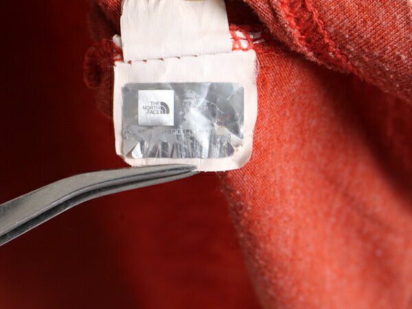 ■ ノースフェイス ポケット付き プリント 半袖 Tシャツ ( メンズ M ) 古着 The North Face グラフィック プリントT ポケT ロゴT 杢 エンジ