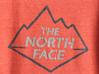■ ノースフェイス ポケット付き プリント 半袖 Tシャツ ( メンズ M ) 古着 The North Face グラフィック プリントT ポケT ロゴT 杢 エンジ