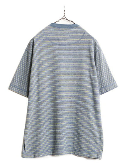 90s リーバイス ヘンリーネック ボーダー 半袖 Tシャツ メンズ M 90年代 オールド LEVIS ヘビーウェイト コットン マルチカラー カットソー