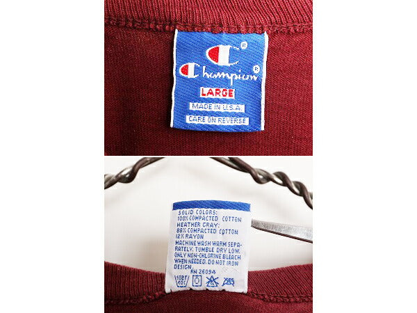 80s USA製 チャンピオン カレッジ プリント 半袖 Tシャツ メンズ L / 80年代 ヴィンテージ Champion 100% コットン ヘビーウェイト エンジ