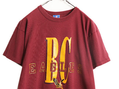 80s USA製 チャンピオン カレッジ プリント 半袖 Tシャツ メンズ L / 80年代 ヴィンテージ Champion 100% コットン ヘビーウェイト エンジ