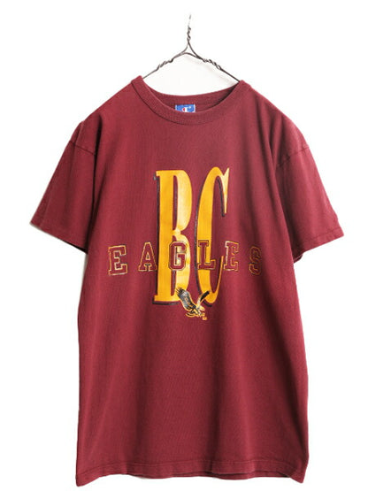 80s USA製 チャンピオン カレッジ プリント 半袖 Tシャツ メンズ L / 80年代 ヴィンテージ Champion 100% コットン ヘビーウェイト エンジ