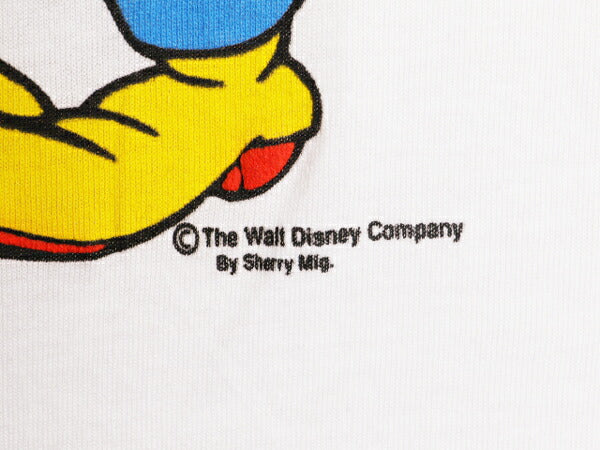 デッドストック 80s USA製 ディズニー オフィシャル グーフィー プリント Tシャツ S 新品 ヴィンテージ キャラクター シングルステッチ 白