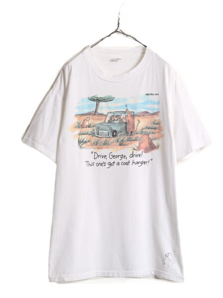 90s USA製 ジョーク イラスト プリント Tシャツ メンズ XL / オールド アート グラフィック キャラクター シングルステッチ ヘビーウェイト