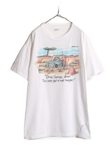 90s USA製 ジョーク イラスト プリント Tシャツ メンズ XL / オールド アート グラフィック キャラクター シングルステッチ ヘビーウェイト