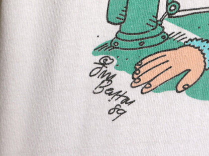 80s ジョーク イラスト プリント 半袖 Tシャツ メンズ M 古着 80年代 ヴィンテージ ヘビーウェイト シングルステッチ キャラクター アート