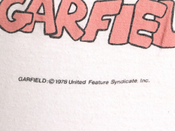 70s ガーフィールド プリント 半袖 Tシャツ メンズ レディース M / 70年代 ヴィンテージ GARFIELD シングルステッチ キャラクター イラスト