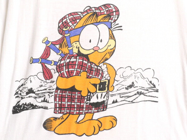 70s ガーフィールド プリント 半袖 Tシャツ メンズ レディース M / 70年代 ヴィンテージ GARFIELD シングルステッチ キャラクター イラスト