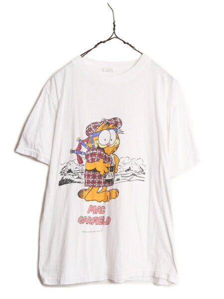 70s ガーフィールド プリント 半袖 Tシャツ メンズ レディース M / 70年代 ヴィンテージ GARFIELD シングルステッチ キャラクター イラスト