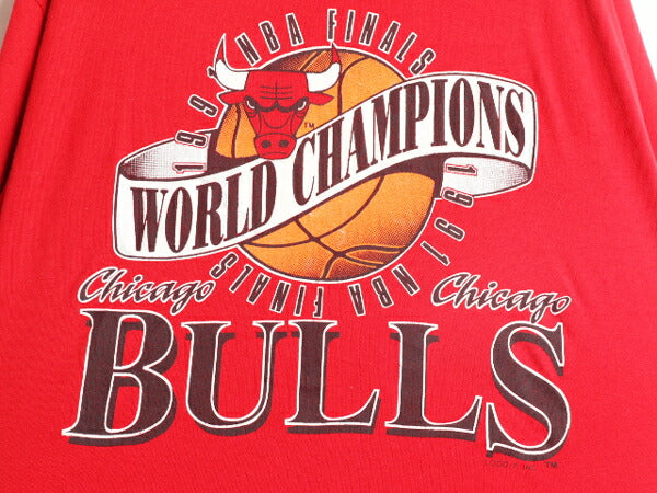 90s USA製 NBA ブルズ プリント 半袖 Tシャツ メンズ XL / 古着 90年代 オールド キャラクター アート バスケ ジョーダン シングルステッチ
