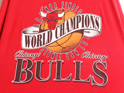 90s USA製 NBA ブルズ プリント 半袖 Tシャツ メンズ XL / 古着 90年代 オールド キャラクター アート バスケ ジョーダン シングルステッチ