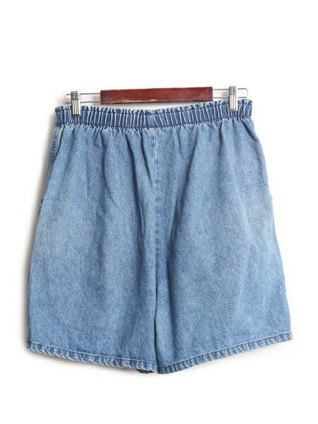 90s チェロキー デニム ショートパンツ レディース M / 古着 90年代 オールド CHEROKEE 短パン コットン ショーツ ノータック ヒゲ アタリ